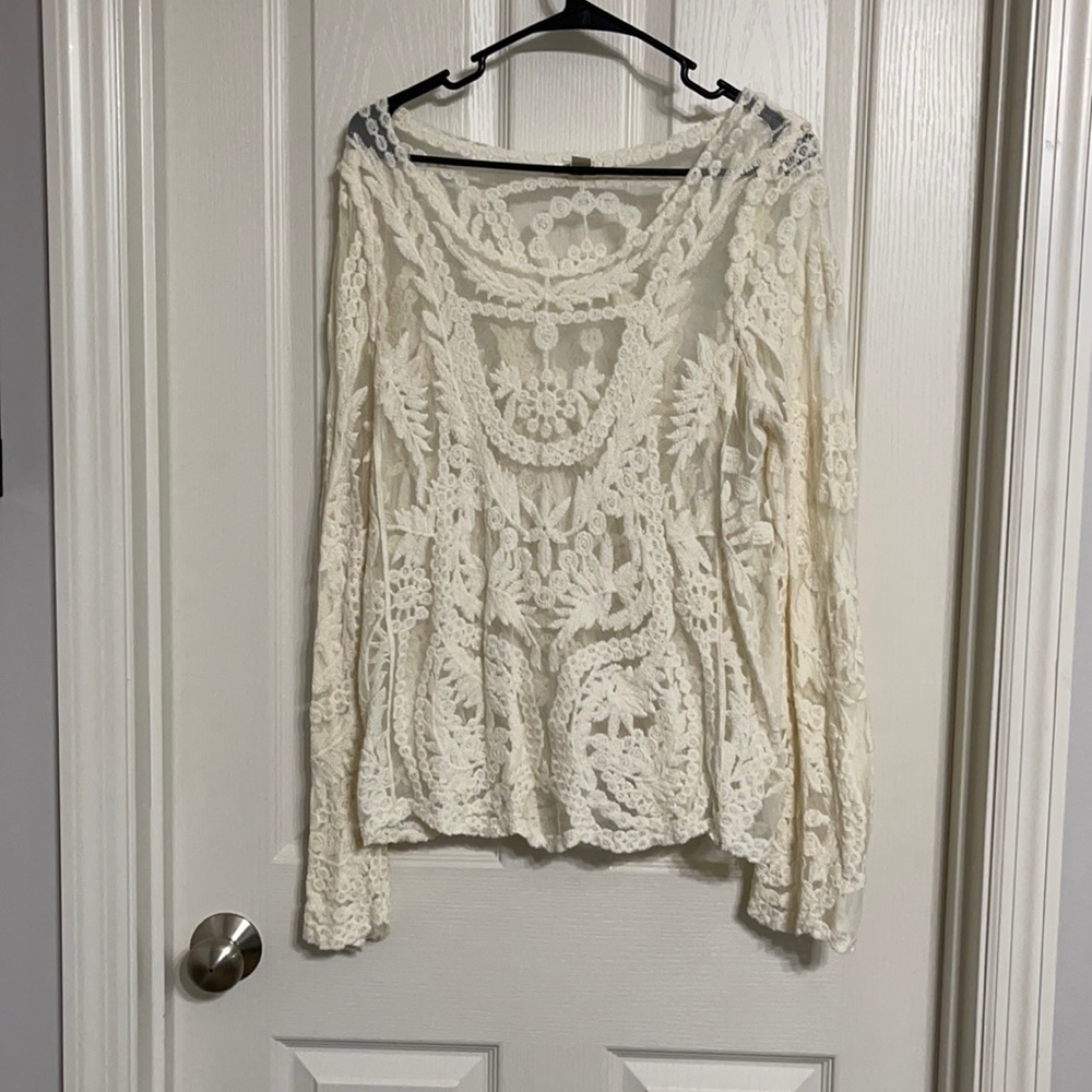 Lace long sleeve shirt